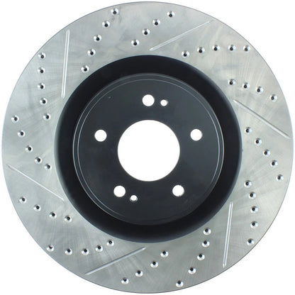 StopTech 127.46076R Front Right Drilled Brake Rotor for 08-15 Mitsubishi Lancer