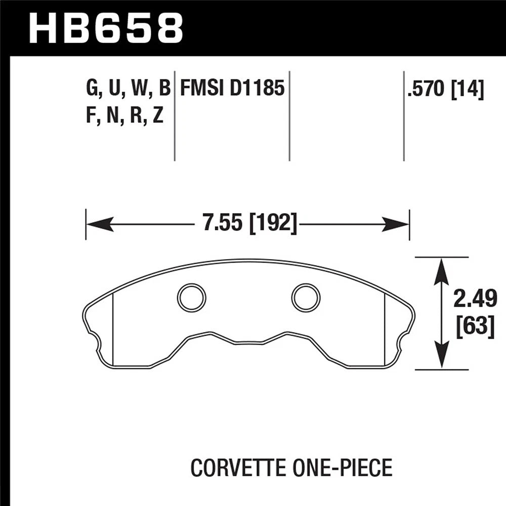 Hawk Performance Front HPS Street Brake Pads | Chevy Corvette (2006–2010) (HB658F.570)