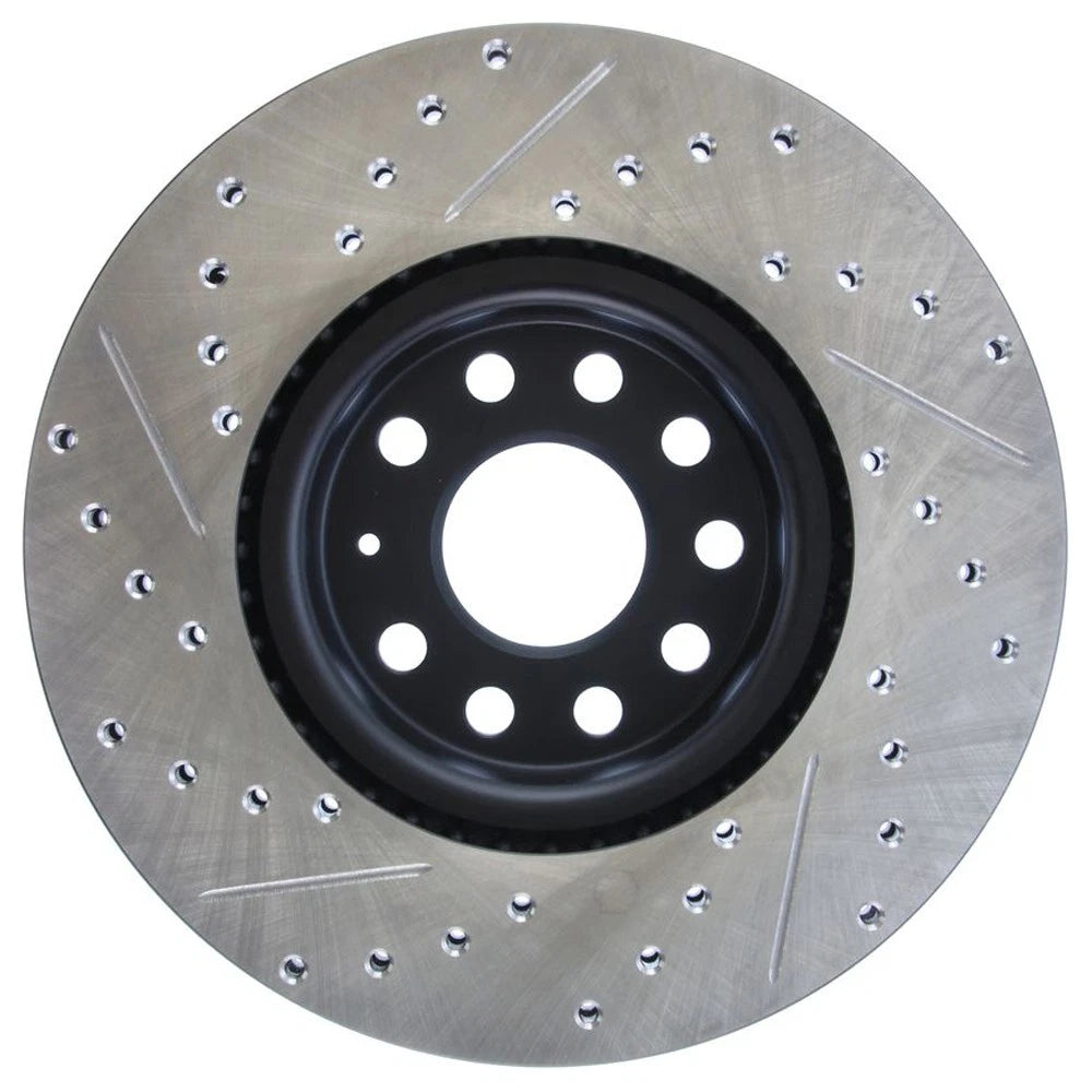 StopTech 127.33098L Front Left Drilled Brake Rotor for 06-18 GTI / 06-21 Passat