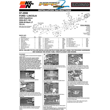 K&N 04 Ford F150 V8-5.4L Performance Intake Kit | Ford F-150 (04) (57-2556)