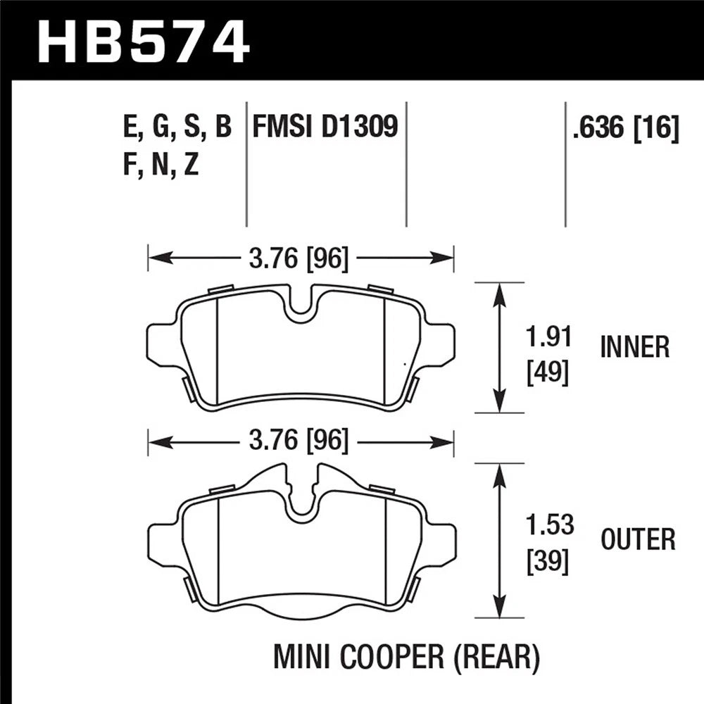 Rear | Hawk HPS Pads Set