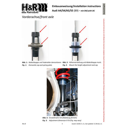 H&R VTF Adj Lowering Springs | Audi A4/A5 (17+) B9 (23007-1)