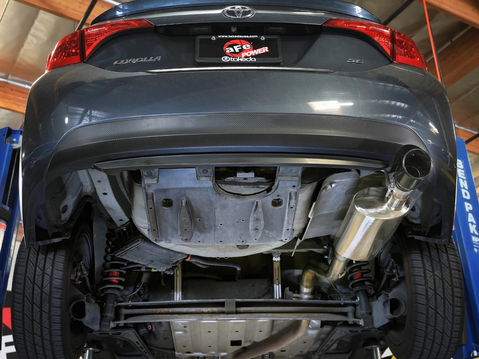 aFe 14-19 Toyota Corolla 1.8L Takeda 2.5in SS Axle-Back Exhaust w/ Black Tip (49-36083-B)