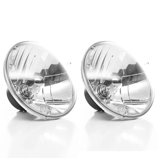 KC HiLiTES 42301 2 White Halogen 7" Headlights Pair Kit DOT for 1997-06 Wrangler