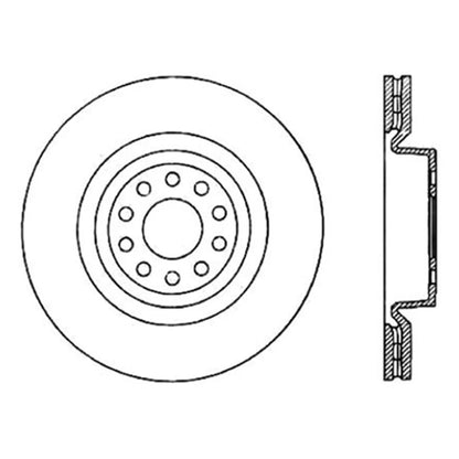 StopTech 127.33087R Front Right Drilled Slotted Brake Rotor for 2004-09 Audi S4