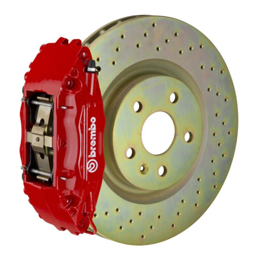 Brembo 16+ Camaro LS/LT/SS Front GT BBK 6 Piston Cast 355x32 1pc Rotor Drilled-Red