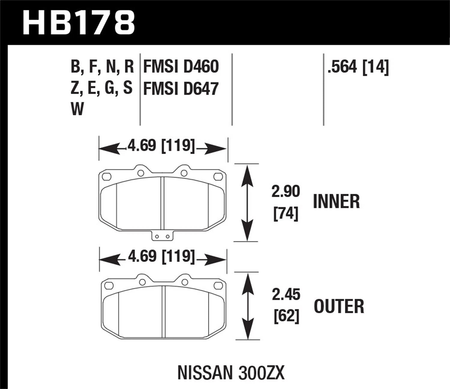 Hawk HP Plus Brake Pads | Multiple Fitments (HB178N.564)