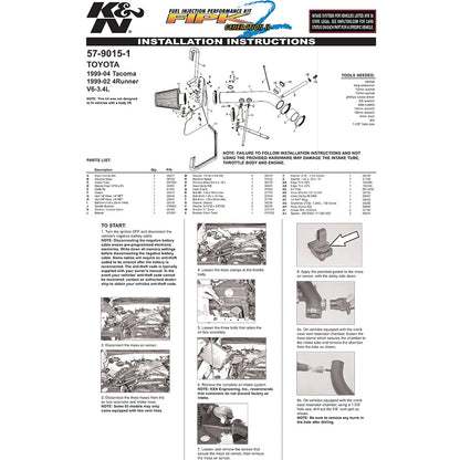 K&N 99-04 Toyota Performance Air Intake Kit | Tacoma / 4Runner V6 3.4L (99-04) (57-9015-1)