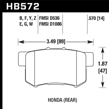 Hawk Performance HPS Rear Brake Pads | Multiple Fitments (HB572F.570)
