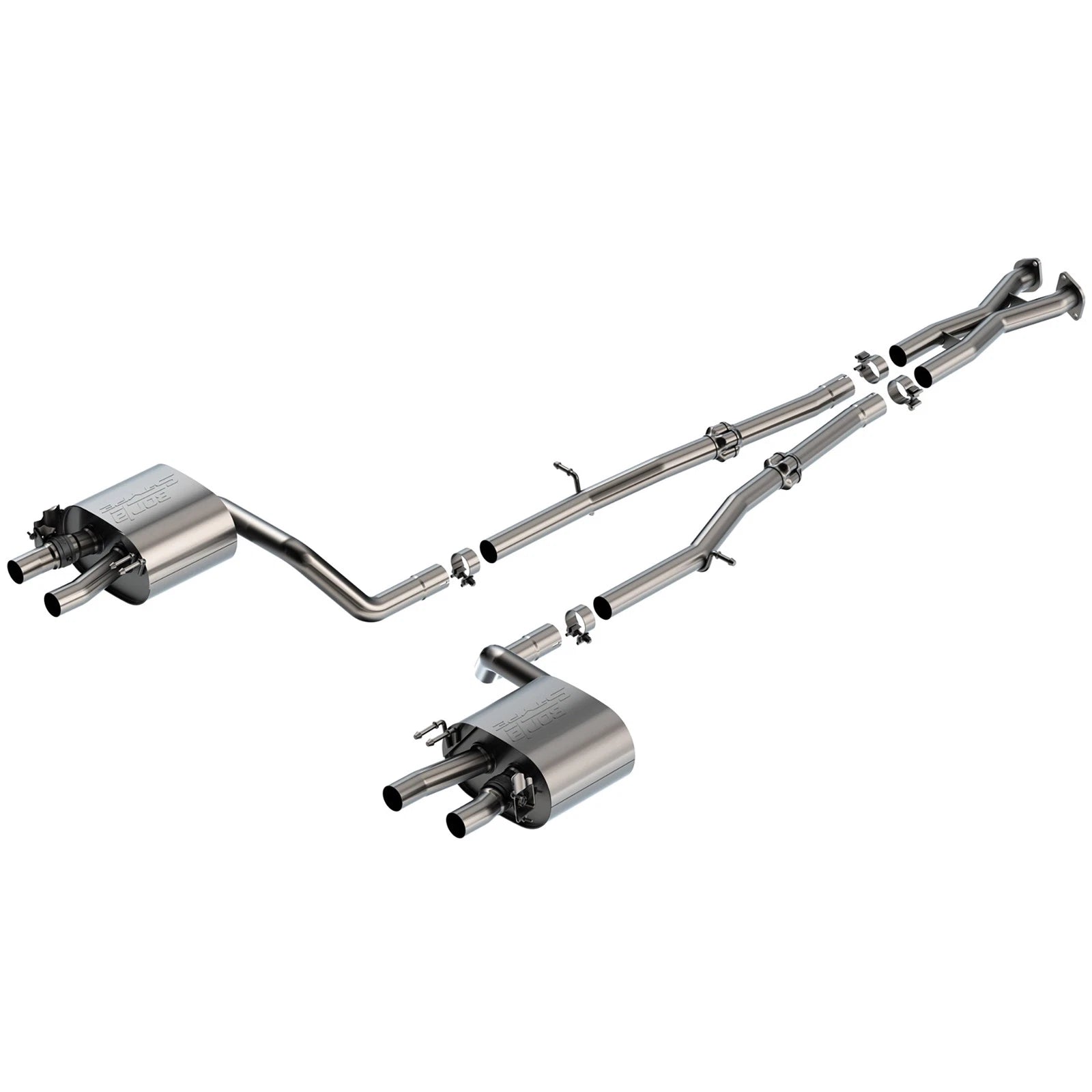 Borla 2.25in Dual Split Rear Exit S-Type Cat-Back Exhaust | Kia Stinger (22-23) (140936)