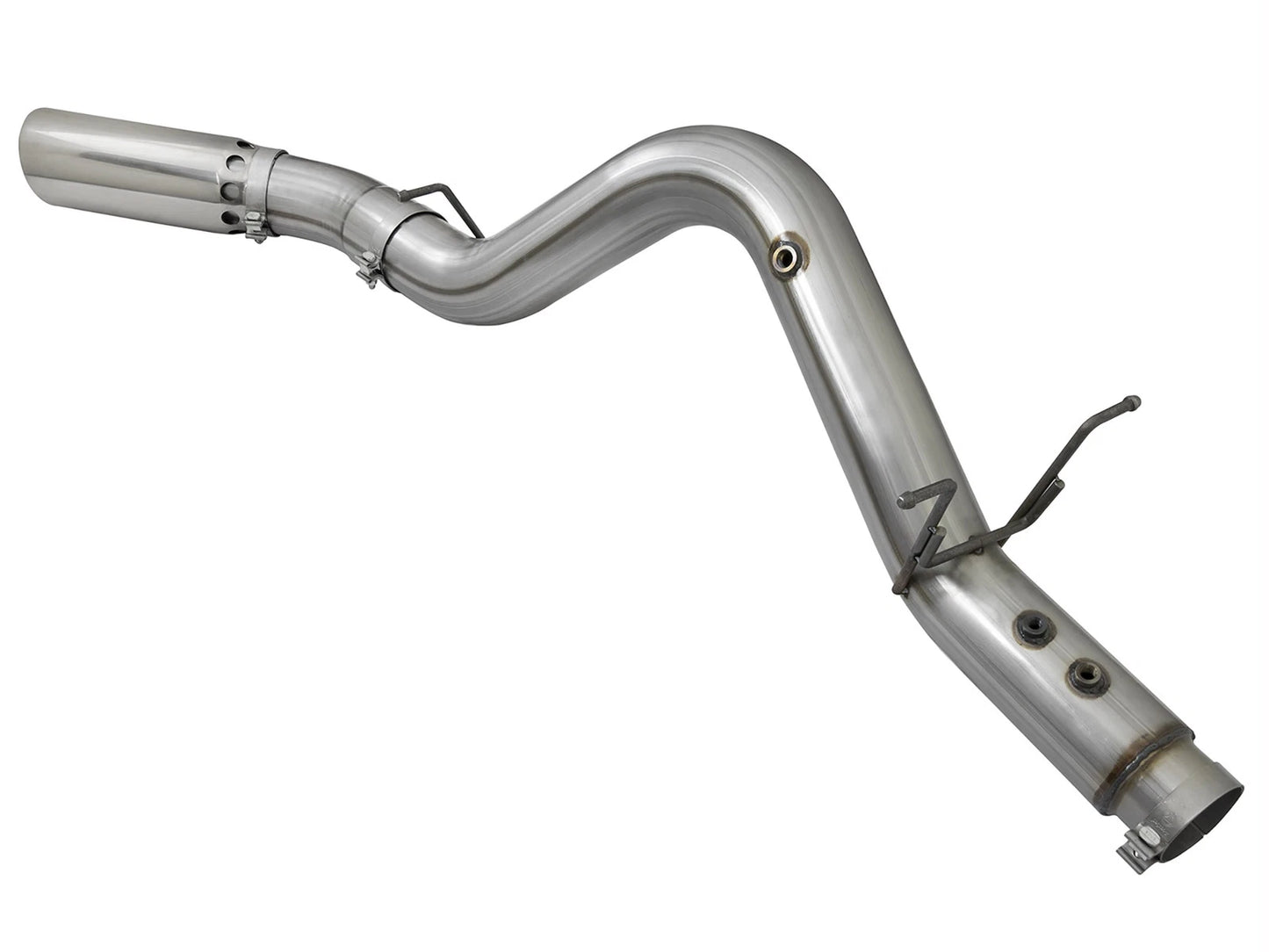 aFe 5in Large Bore HD 409-SS DPF-Back Exhaust w/Polished Tip | GM Duramax V8-6.6L L5P 2017 (49-44085-P)