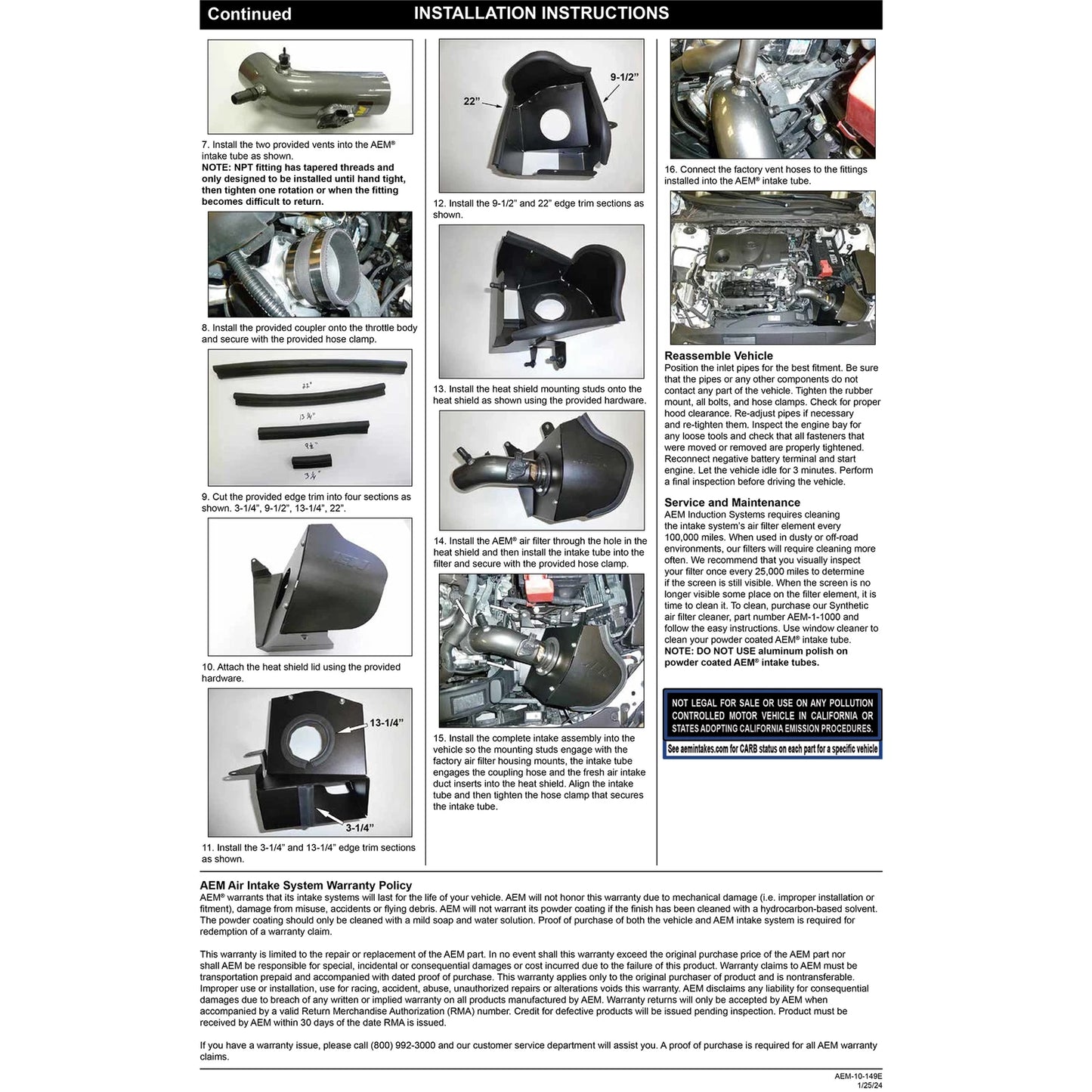 AEM 2018 C.A.S. Toyota Camry L4-2.5L F/I Cold Air Intake System | Toyota Camry (18) (21-855C)