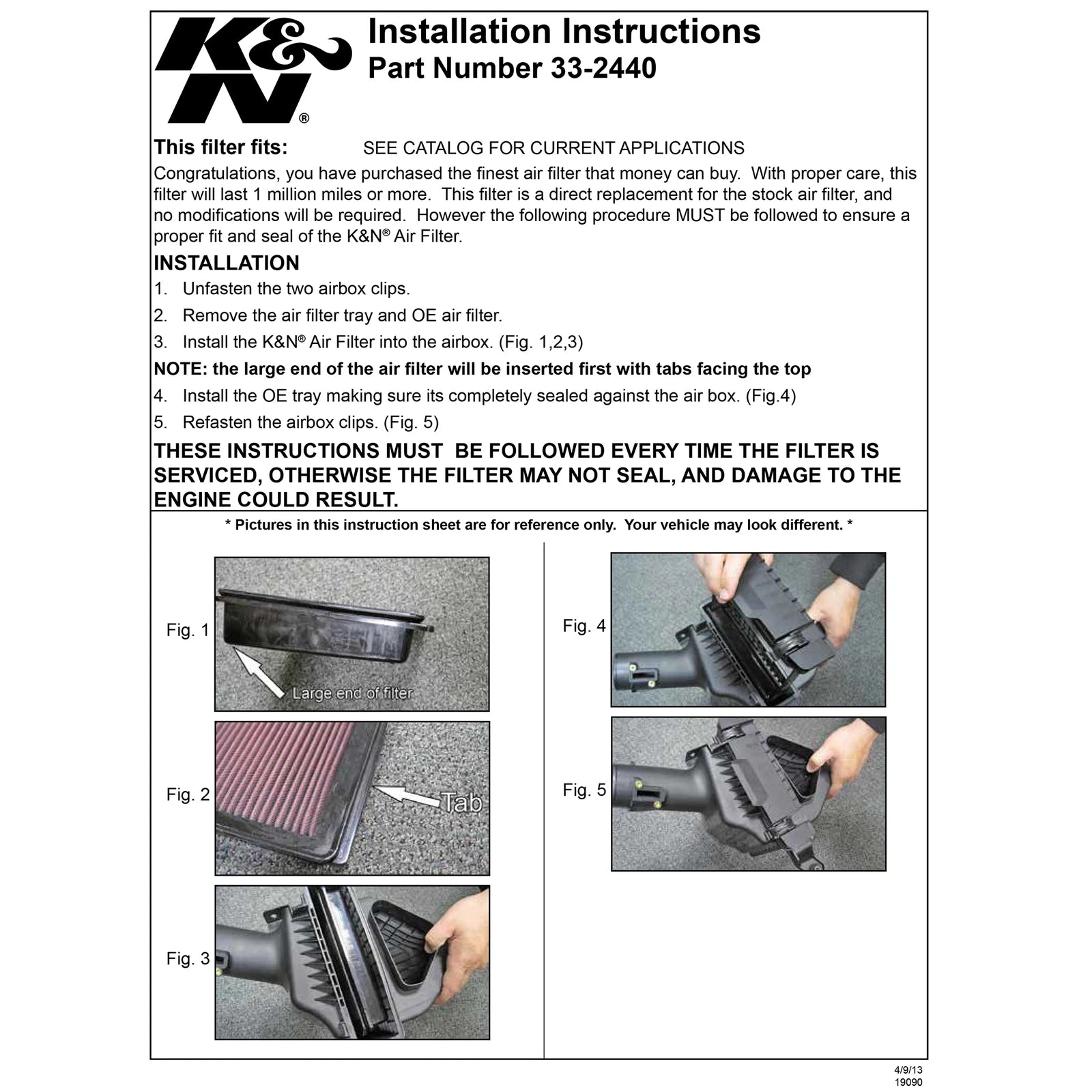 K&N Engineering Replacement Air Filter: Infiniti M35 3.5L V6 2009 - 2010 (2 Per Box)