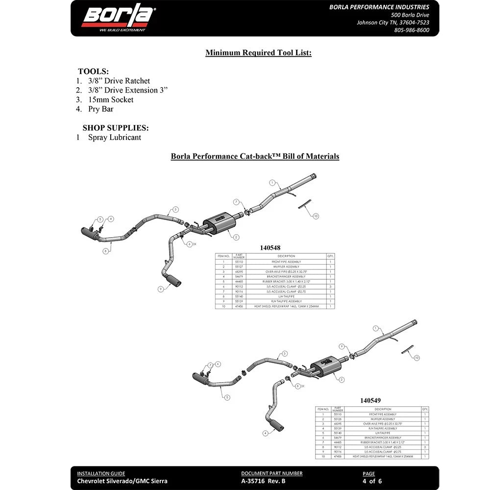 Borla Cat-Back Exhaust System - ATAK | Multiple Fitments (140546)