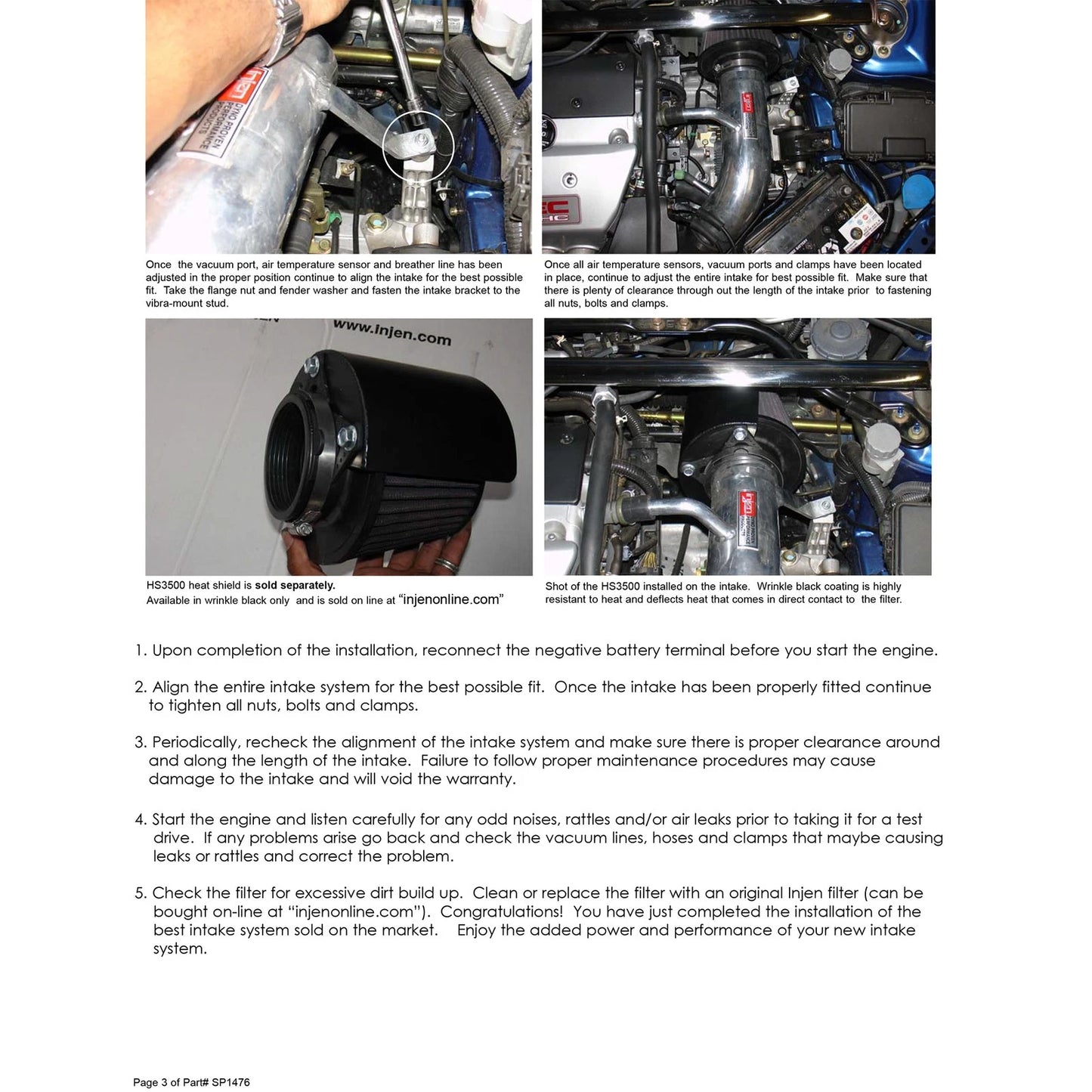 Injen Polished Short Ram Intake System | Honda Civic Si (02-05) / RSX Type S (02-06) (SP1476P)