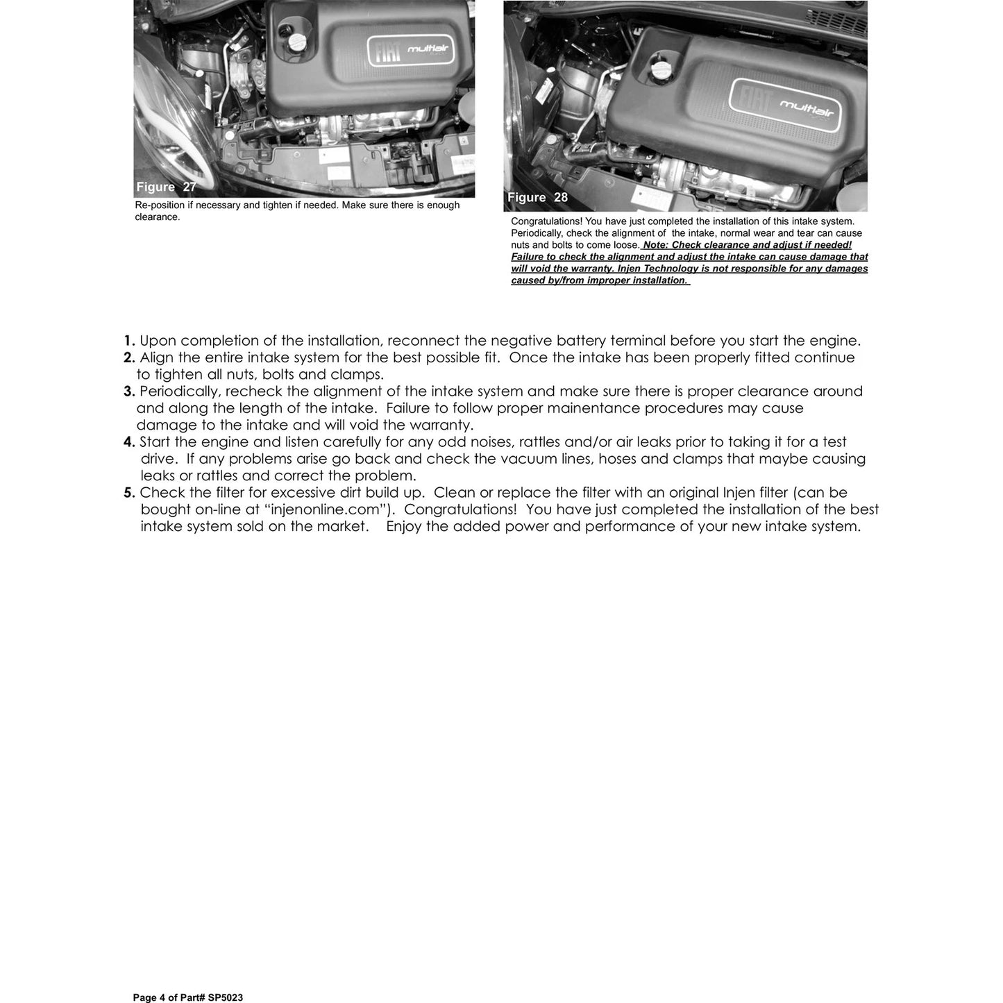 Injen SP Cold Air Intake System | 2014 Fiat 500L (SP5023BLK)