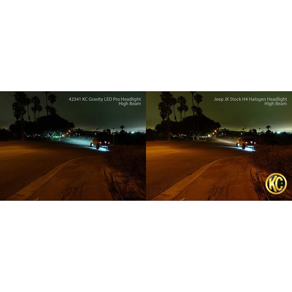 KC HiLiTES 7in Gravity LED Pro DOT Headlight | Jeep JK (07-18,97-07) (4234)