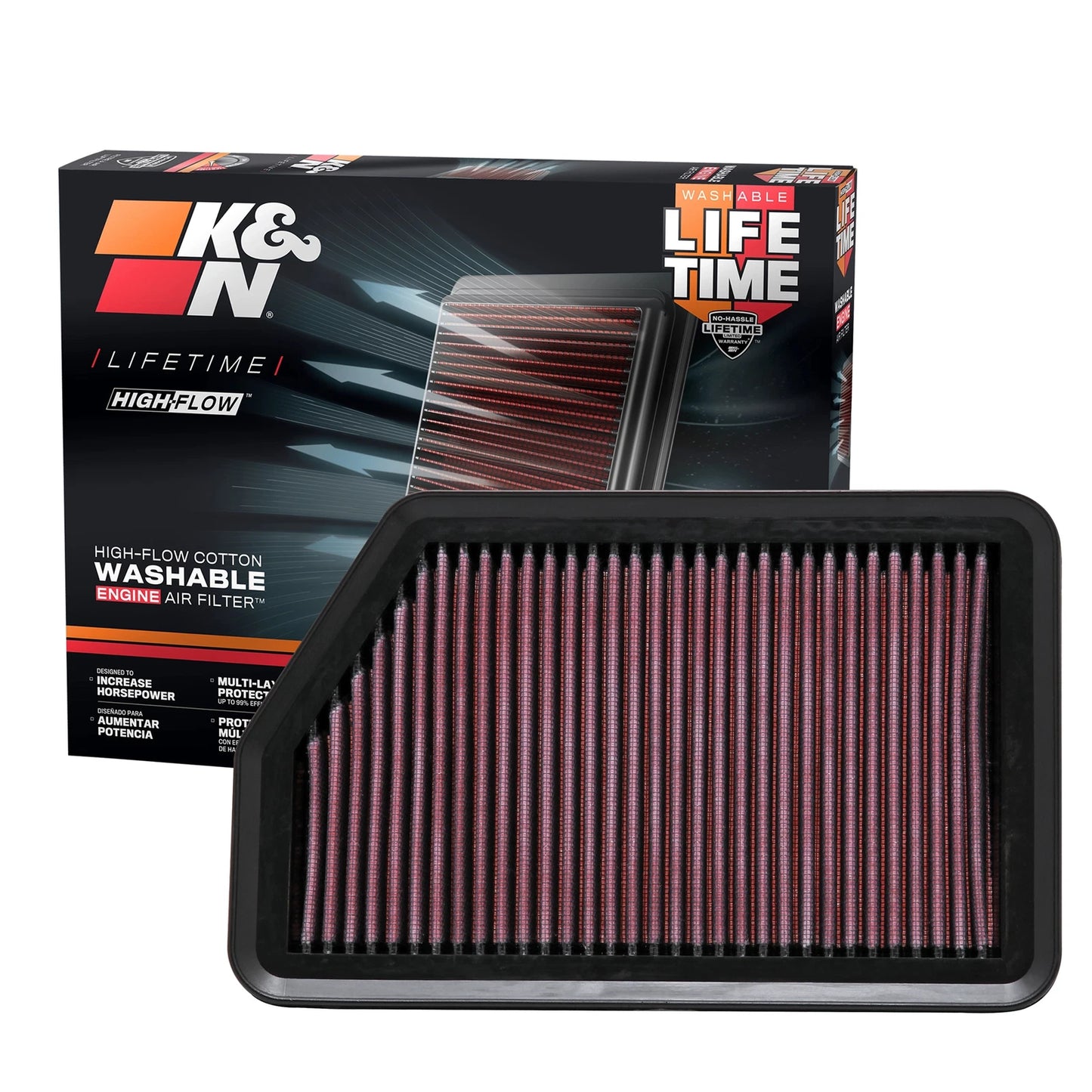 K&N Engineering Drop In Air Filter: Hyundai Tucson 2010 - 2011 2.0 / 2.4L