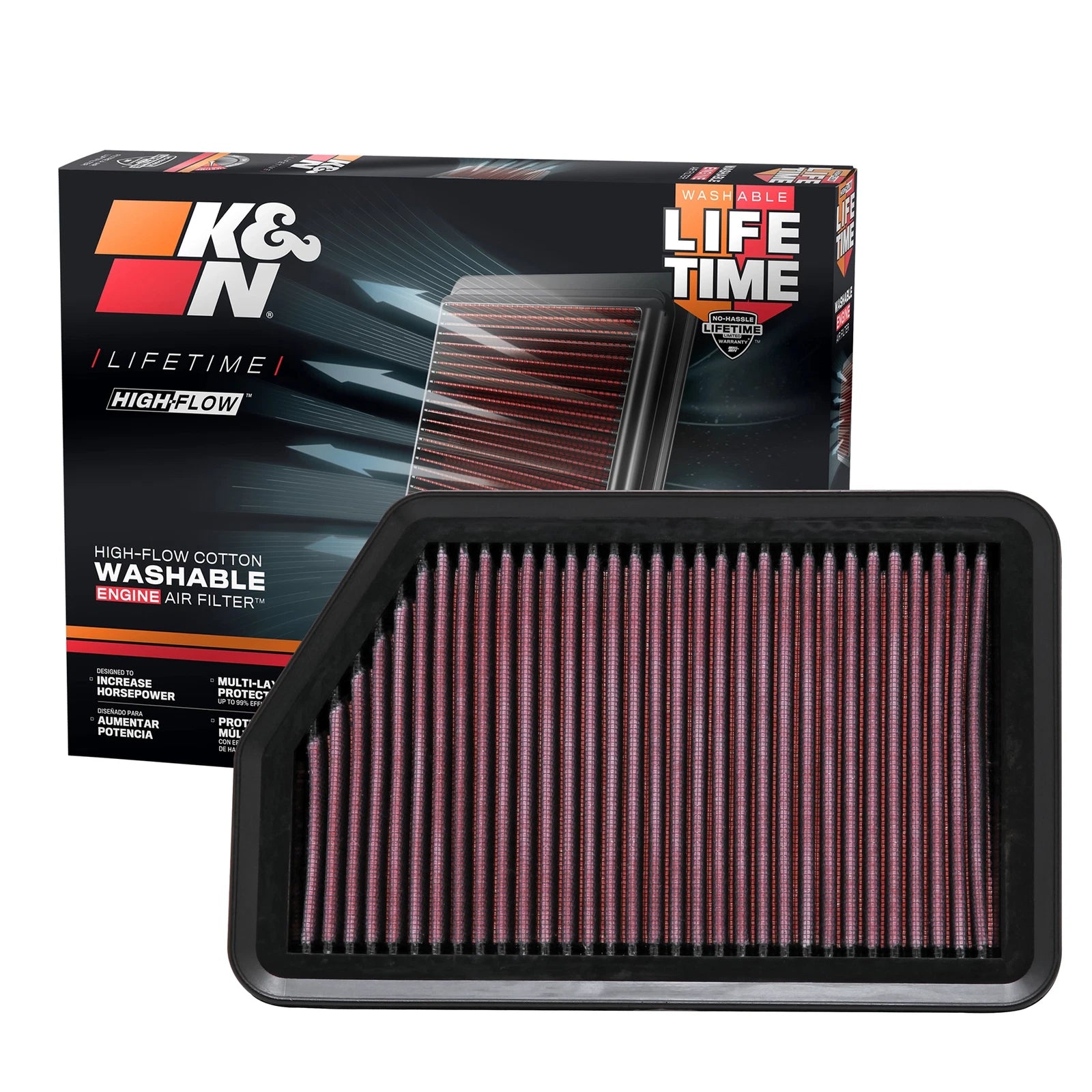 K&N Engineering Drop In Air Filter: Hyundai Tucson 2010 - 2011 2.0 / 2.4L