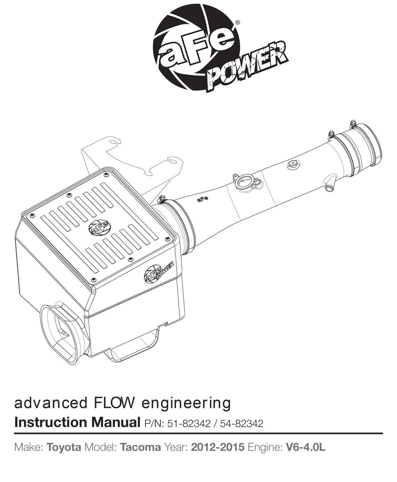 aFe MagnumFORCE Stage-2 Si Intake w/Pro Dry S | Toyota Tacoma V6 4.0L 2012-2013 (51-82342)