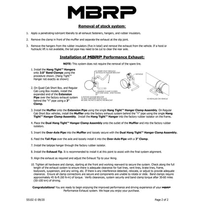 MBRP 3in. Cat-Back Single Side Exit Exhaust | Dodge Ram 1500 Hemi 5.7L SC/CC-SB (03) (S5102AL)