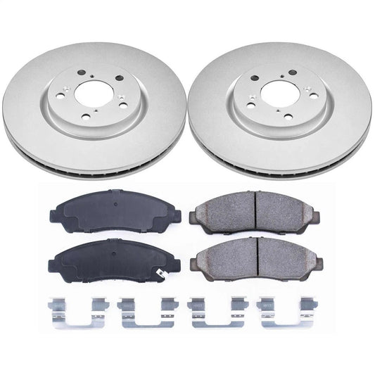 PowerStop CRK5370 Front Disc Brake Kit Rotors Pads for 2007-13 MDX / 09-15 Pilot