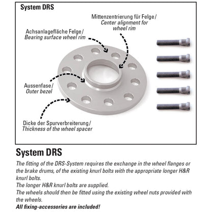 H&R 2065700 DRS Front 10 mm Wheel Spacers Kit Set Pair for 2000-2009 Honda S2000
