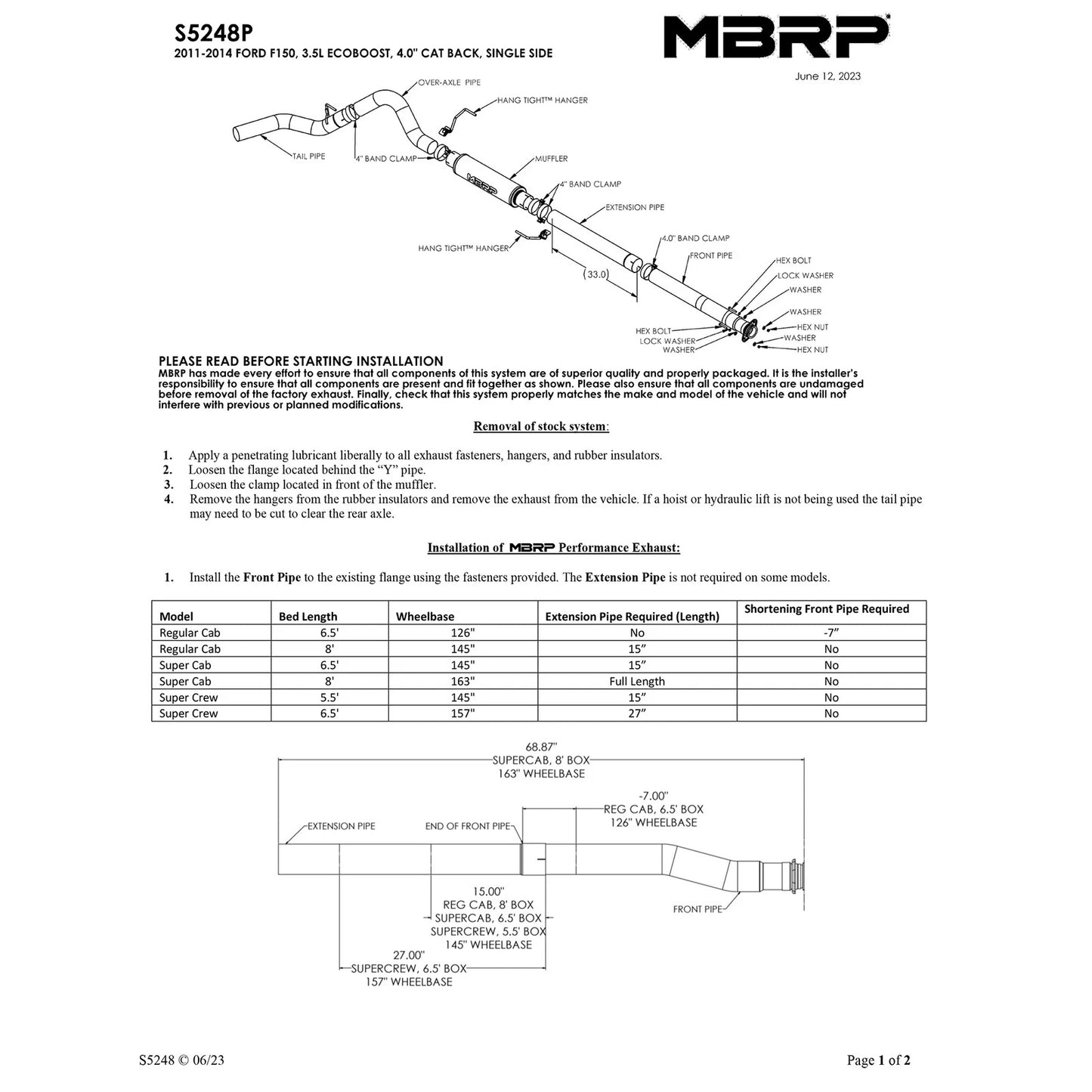 MBRP 4in Cat-Back Single Side AL P Series Exhaust | Ford F-150 3.5L V6 EcoBoost (11-14) (S5248P)