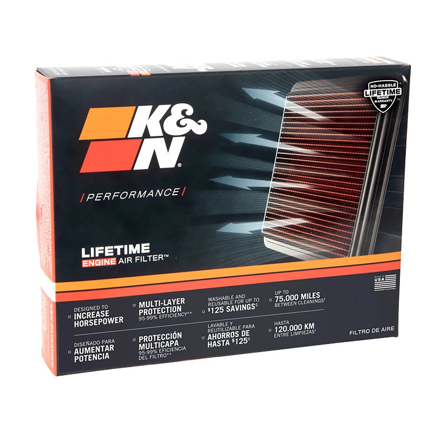 K&N 33-5133 High Flow Performance Air Filter for 2018-2023 Lexus LC500 / LS500