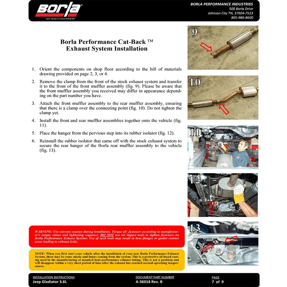 Borla Cat-Back Exhaust System - S-Type | 2020-2020 Jeep Gladiator 3.6L (140812)