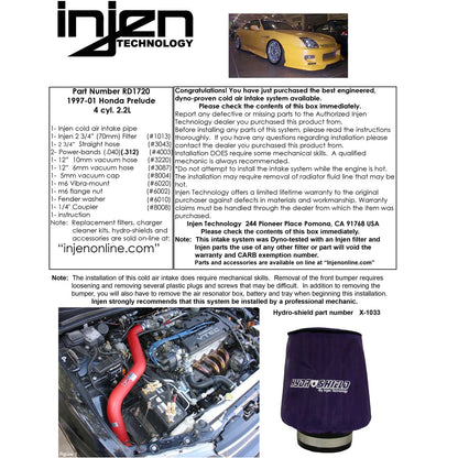 Injen Cold Air Intake System | 1997 - 2001 Honda Prelude (RD1720)