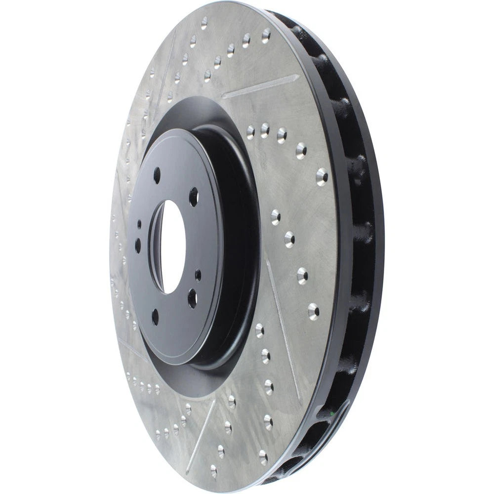 StopTech 127.46076R Front Right Drilled Brake Rotor for 08-15 Mitsubishi Lancer
