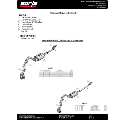 Borla Cat-Back Exhaust System - Touring | Multiple Fitments (140558)