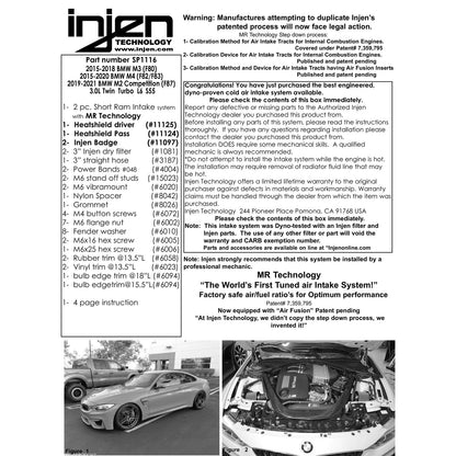 Injen 3.0L Twin Turbo Wrinkle Black Short Ram Intake System w/ MR Technology | BMW M3/M4 (14-18) / M2 (15-21) / 8 Series G14/G15/G16 / 3 Series G20/G21/G28 (SP1116WB)