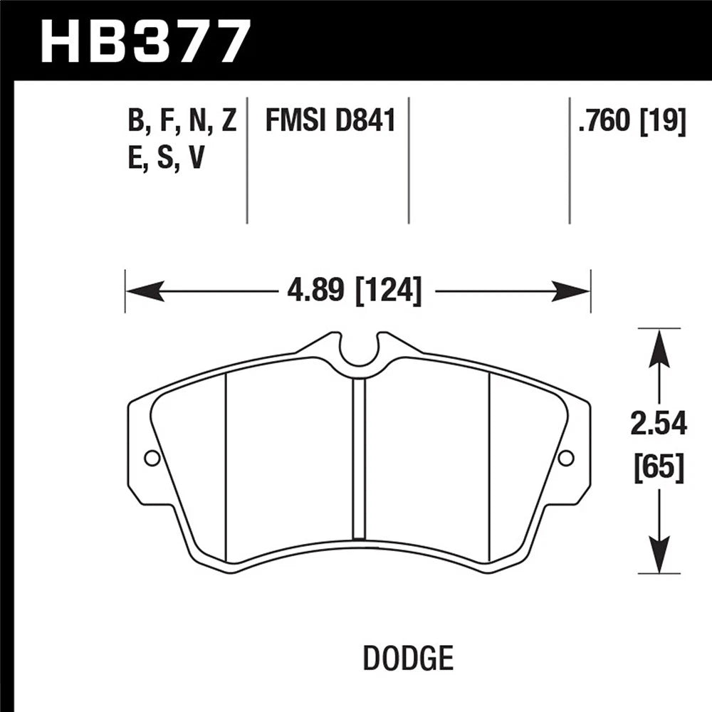 Hawk Performance SRT4 HPS Street Front Brake Pads | SRT4 (HB377F.760)
