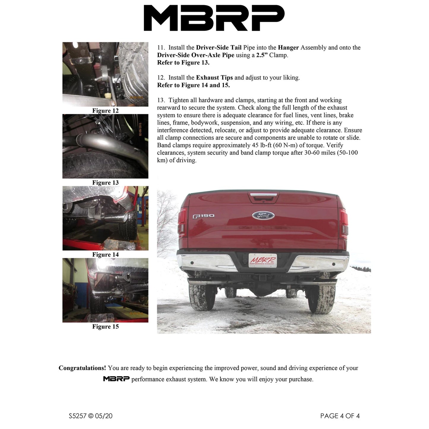 MBRP 3in Cat-Back Dual Split Side Exit T409 Exhaust System | Ford F-150 5.0L (15) (S5257409)