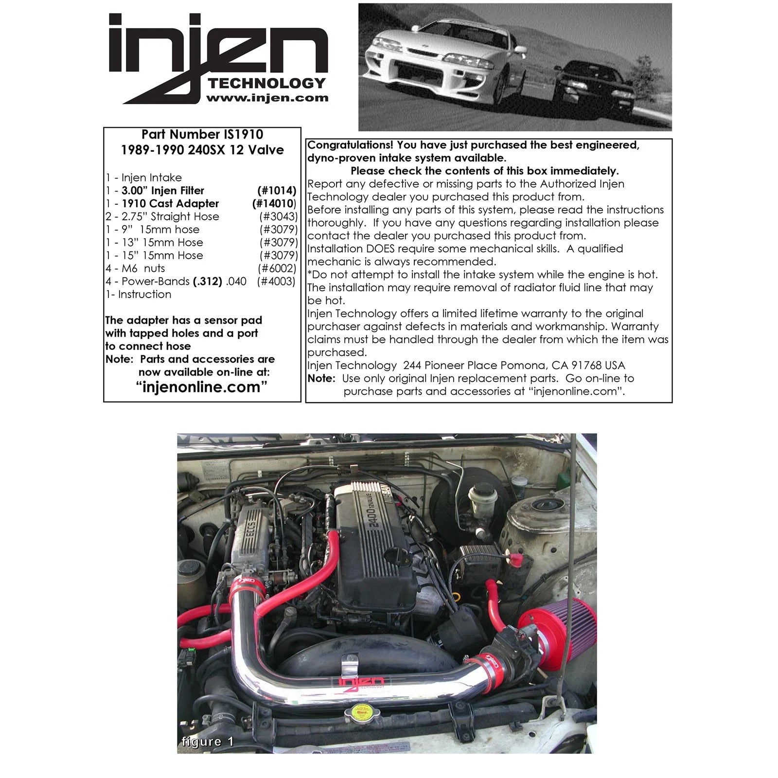 Injen 12 Valve Polished Short Ram Intake | 1989-1990 Nissan 240SX (IS1910P)