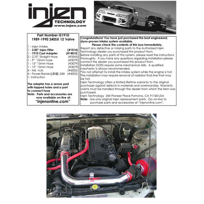 Injen 12 Valve Polished Short Ram Intake | 1989-1990 Nissan 240SX (IS1910P)