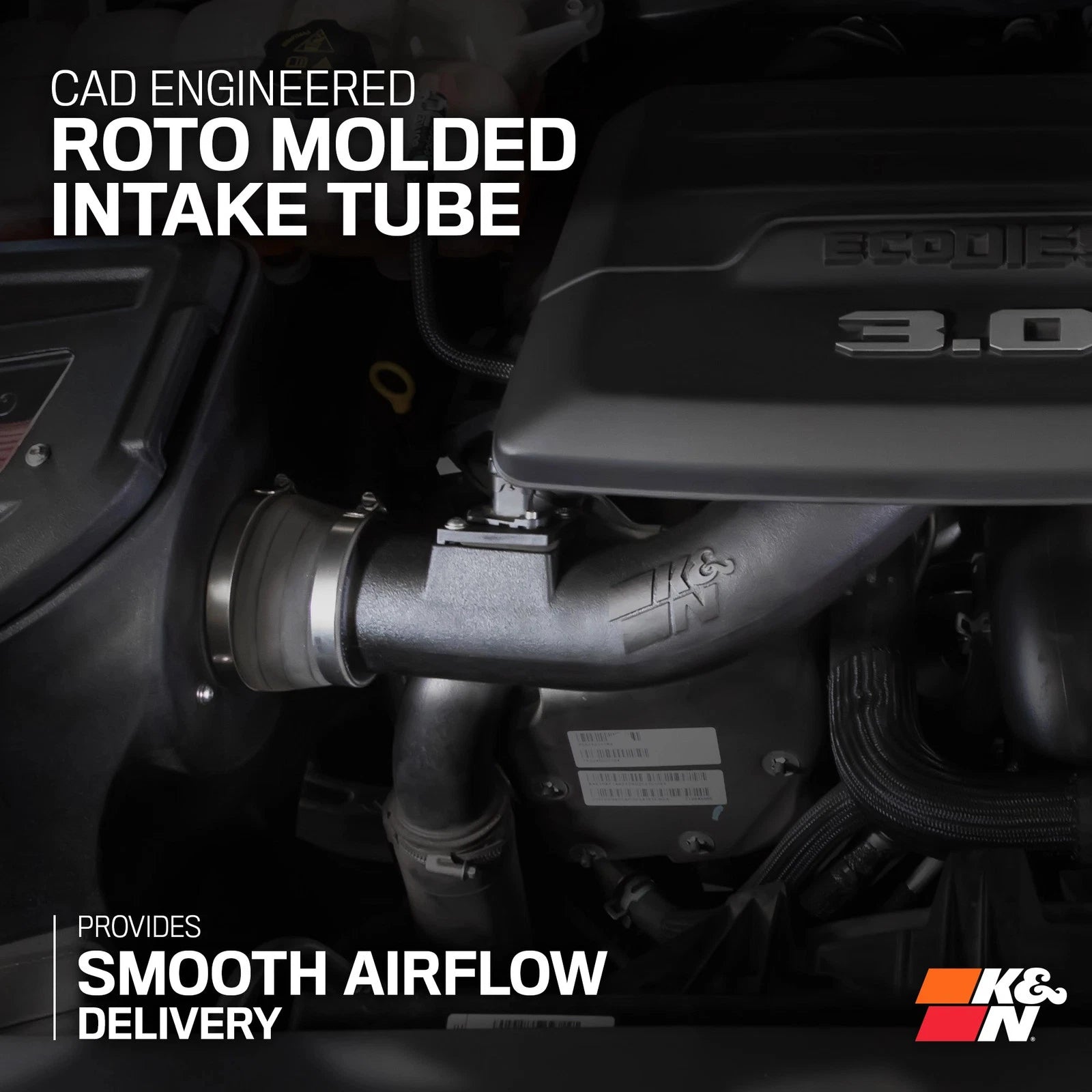 K&N 20-23 RAM 1500 V6 3.0L Diesel Performance Air Intake System | RAM 1500 V6 3.0L Diesel (63-1586)