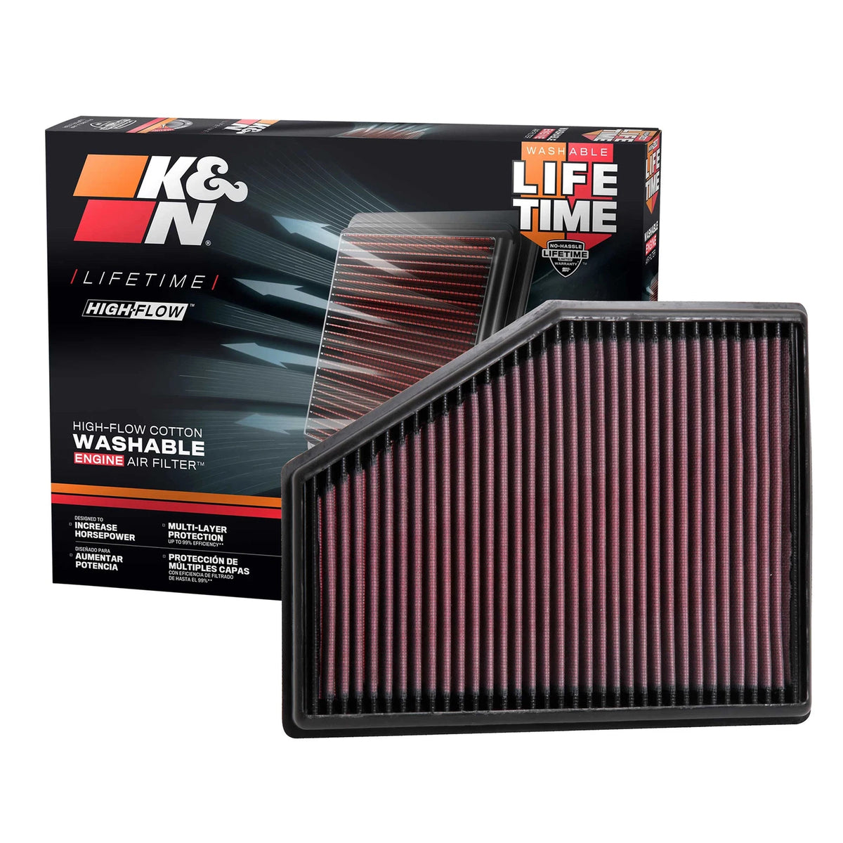 K&N Engineering Replacement Drop In Air Filter: BMW 740i 2015 - 2018 L4-3.0L F/I