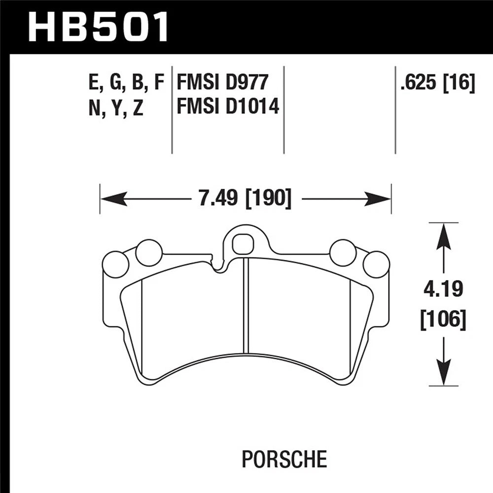 Hawk Performance Street Front Brake Pads | Porsche (HB501F.625)
