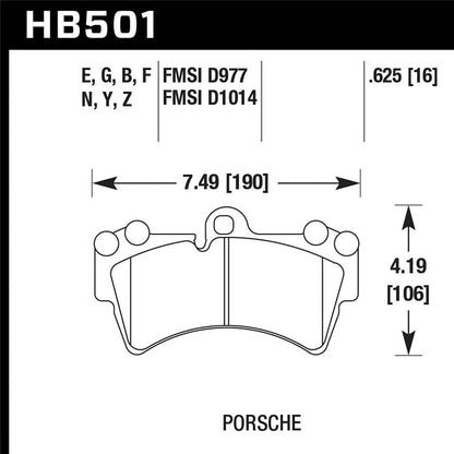 Hawk Performance Street Front Brake Pads | Porsche (HB501F.625)