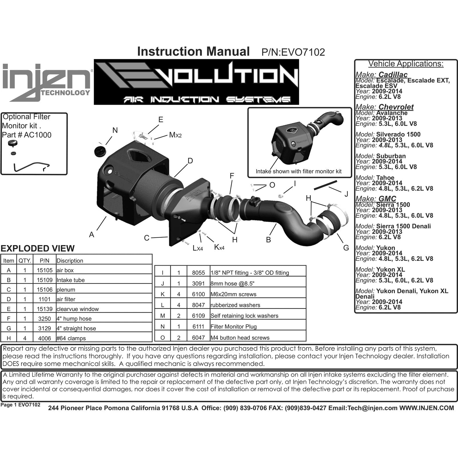 Injen Evolution Air Intake | GM Trucks & SUVs (EVO7102)