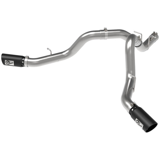 aFe Large Bore-HD 4in 409SS DPF-Back Exhaust w/ Black Tip | GM Diesel Trucks V8-6.6L L5P (49-44126-B)