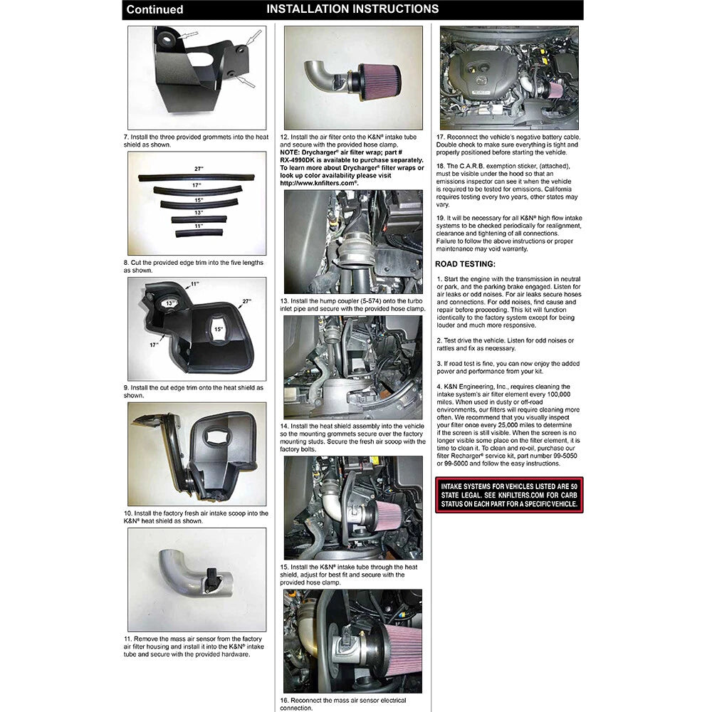 K&N Typhoon Air Intake | 2018-2019 Mazda 6 / CX-9 2.5T (69-6034TS)