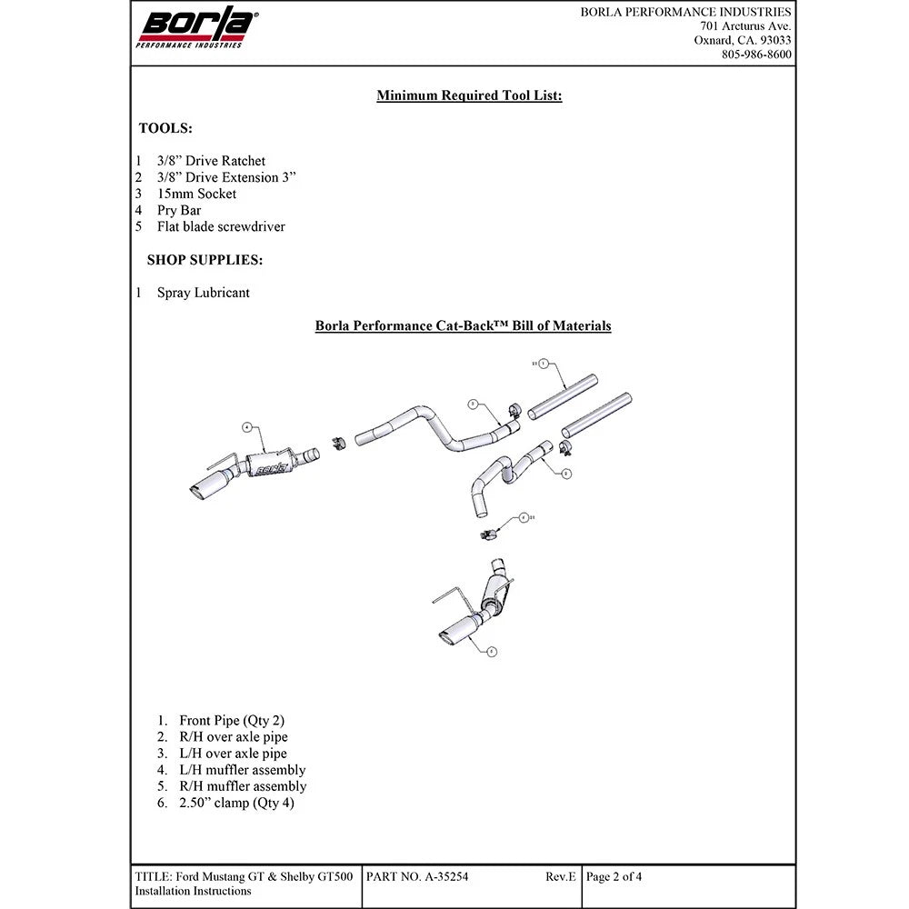 Borla Cat-Back Exhaust System - ATAK | 2005-2009 Ford Mustang 4.6L (140382)
