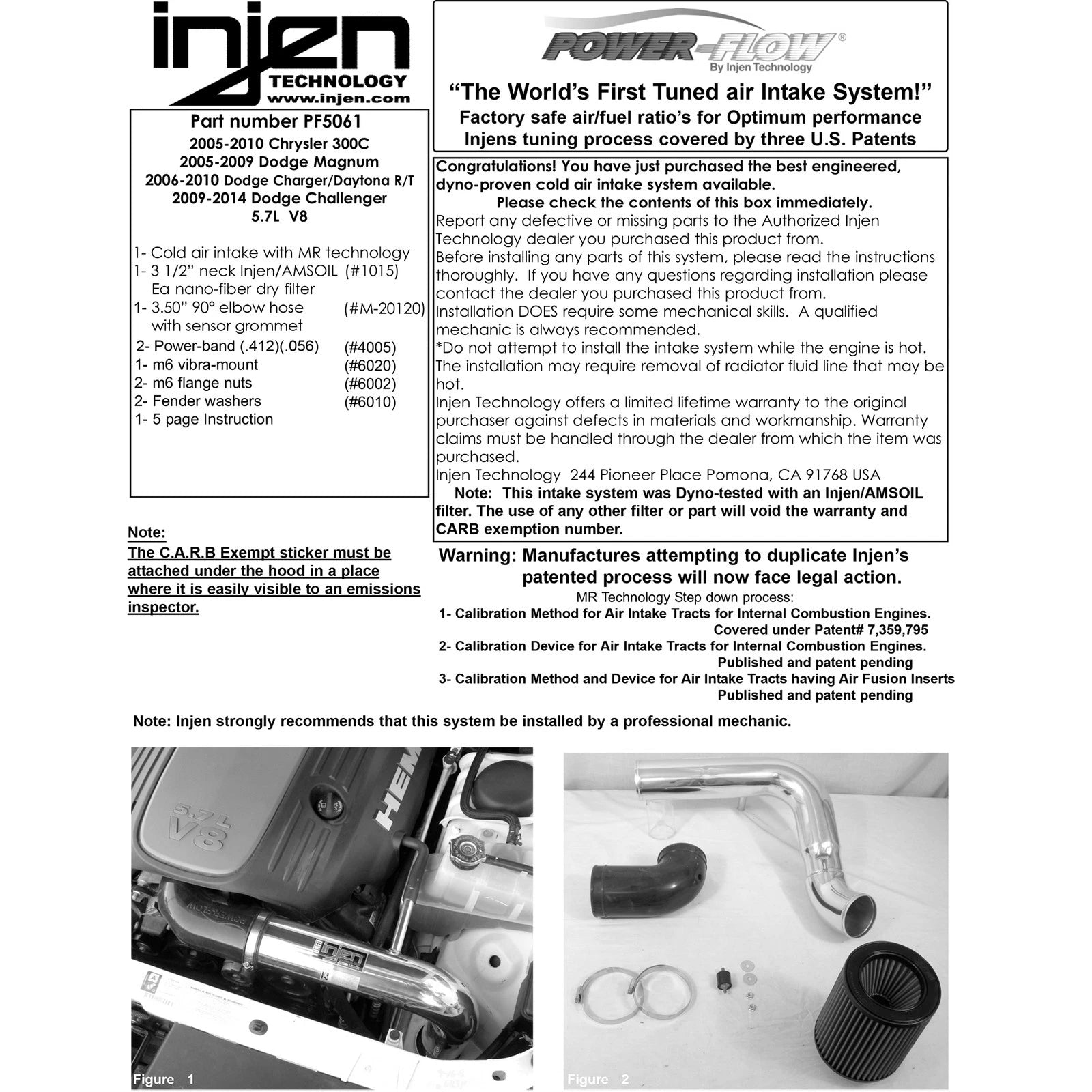 Injen CAI | Chrysler 300/Dodge Challenger/Charger (05-10) (PF5061WB)