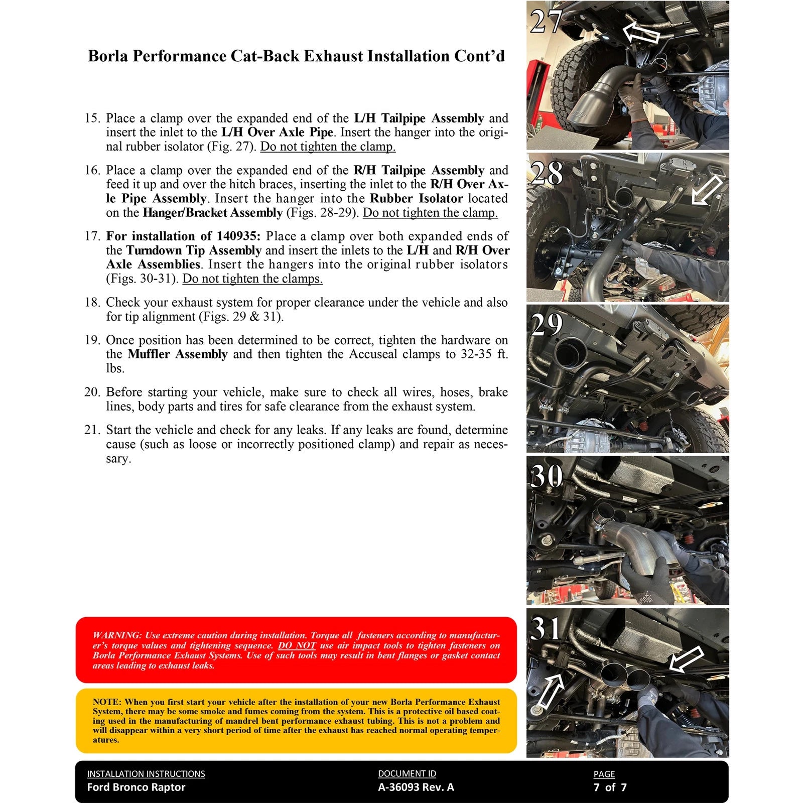 Borla 2.75in Catback Exhaust | Ford Bronco Raptor V6 Turbo (22-24) / 4in Tips