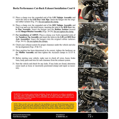 Borla 2.75in Catback Exhaust | Ford Bronco Raptor V6 Turbo (22-24) / 4in Tips