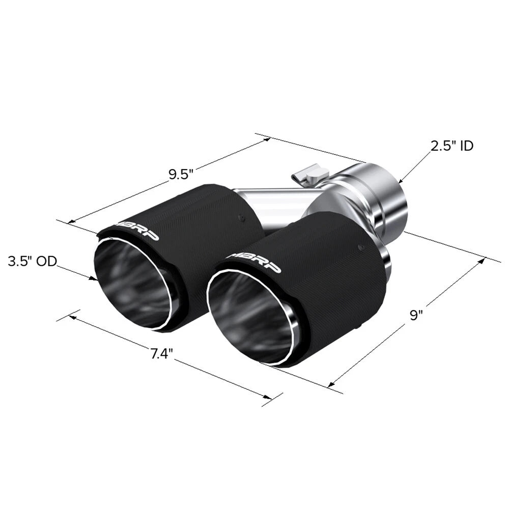 MBRP Dual Wall Angle Cut Dual 3.5-Inch Outlet | Universal (T5170CF)